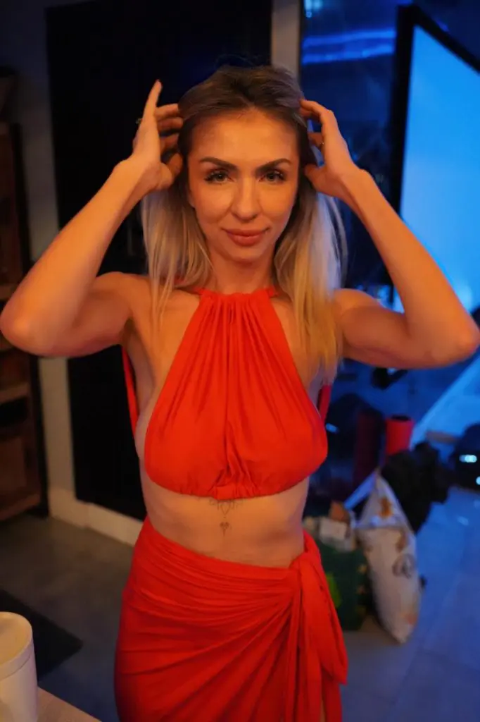 vivi_in_florida in a red dress
